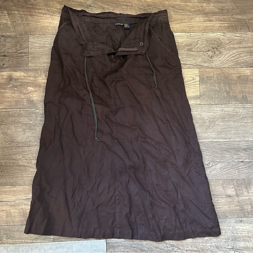 ecologie Brown Linen Skirt Sz 14